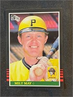 MILT MAY 1985 TRADING CARD