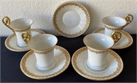 R - T & V LIMOGES CHOCOLATE CUPS & SAUCERS (G80)