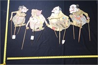 LOT OF 4 SHADOW PUPPETS APPROX 16"