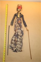 WOODEN PUPPET APPROX: 24" -DAMAGED