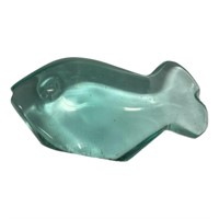 Hand Carved Genuine Green Glass Obsidian Fish
