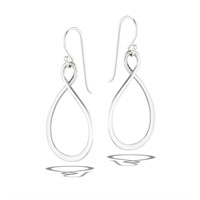 Sterling Silver High Polish Dangle Loop Earrings