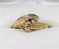 Genuine Diamond & Ruby Gold Plated Ring
