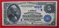 1891 $5 National Currency Large Size