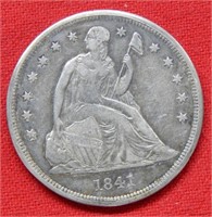 1841 Seated Liberty Silver Dollar
