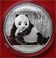 2015 Chinese Panda 10 Yuan 1 Ounce Silver