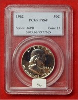 1962 Franklin Silver Half Dollar PCGS PR68