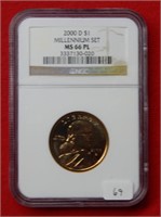 2000 D Sacagawea Golden Dollar NGC MS66 PL