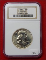 1960 Franklin Silver Half Dollar NGC MS65