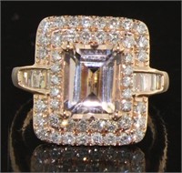 14kt Rose Gold 3.11 ct Morganite & Diamond Ring