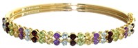 Natural 5.00 ct Rainbow Gemstone Bangle Bracelet