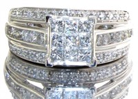 10kt Gold Princess Quad Cut 1.00 ct Diamond Ring
