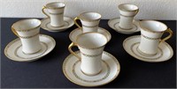 R - HAVILAND LIMOGES CHOCLATE CUPS & SAUCERS (G96)