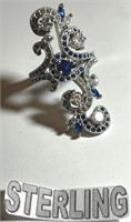 E - STERLING SILVER & STONES RING (C55)