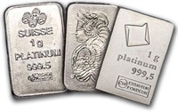 1 Gram - .999 Platinum Bullion Bar (Our Choice)