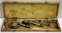 Lot of 3 Micrometers with box