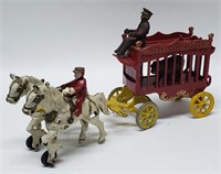 Cast Iron Horse Drawn Overland Circus Wagon With