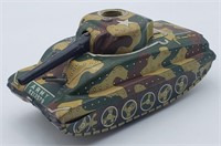Vintage Linemar Japan Tin Litho Army Tank