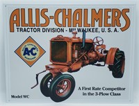 Allis-Chalmers Model WC Metal Advertising Sign