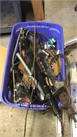 Tote of auto parts (shafts, wiring, bearings,