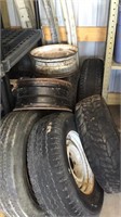 6 used tires (3 without rims)