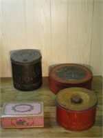 (4) Vintage Store Tins…Back L – “SUGAR” ca. 1900 w