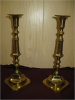 Pair of Heavy Brass Candlesticks…10 ½” -  each br