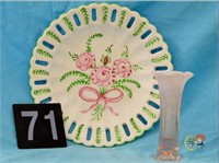 Hand Painted Portuguese Plate-Bud Vase