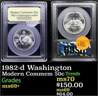 1982-d Washington Modern Commem Half Dollar 50c Gr