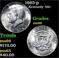 1965-p Kennedy Half Dollar 50c Grades GEM+ Unc