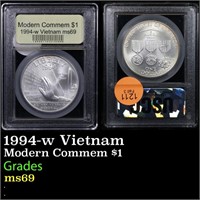 1994-w Vietnam Modern Commem Dollar $1 Graded GEM+