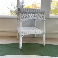 Wicker End Table on Right