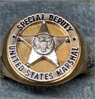 14kt Gold Special Agent United States Marshal Ring