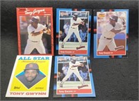 5- Tony Gwynn Baseball Cards