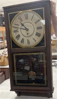 34" Antique Waterbury Wall Clock & Key