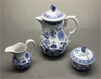 (3) Vintage German Blue and White Stoneware