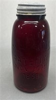Half Gallon Mason’s 1858 Ruby Red Jar