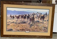 Framed Cow Horse Country Signed & Numbered