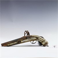 Mother of pearl inlaid pistol 15” length