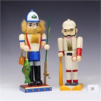 Two wooden nutcrackers statues
