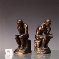 Mid century bronze thinkers statues bookends