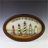 Wooden Lighthouse oval plaque of The Outer Banks