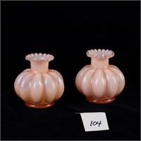 Vintage Pink opalescent gourd shape mini vases in