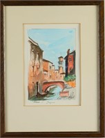 Original watercolor art of Venice 10.5X13 ¾” frame