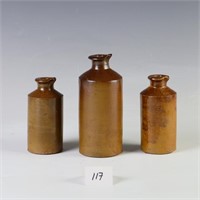 Antique stoneware glazed bottles