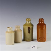 Four stoneware bottles