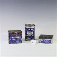 Vintage advertising Tin Cans Farrah’s Harrogate To