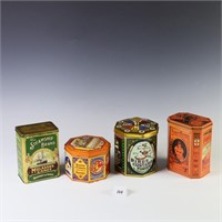Vintage advertising tin cans