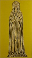 Woman and Knight brass hand rubbings on board