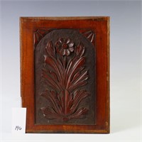 Antique wooden floral plaque 11.5X9 inches